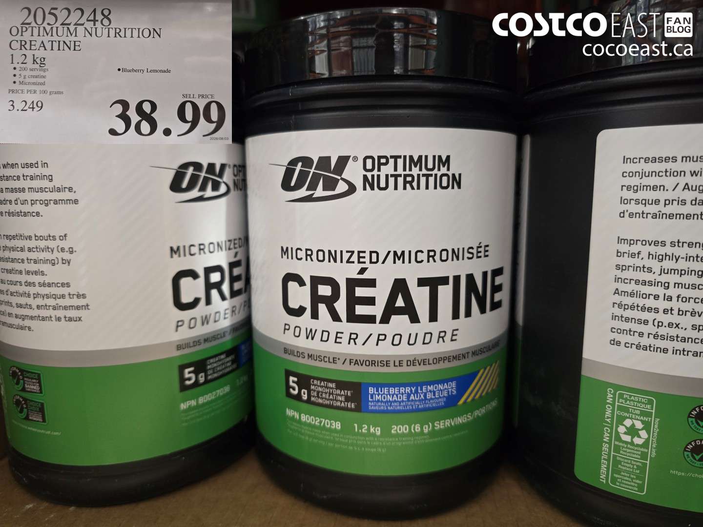 2052248 OPTIMUM NUTRITION CREATINE 1.2 KG $38.99