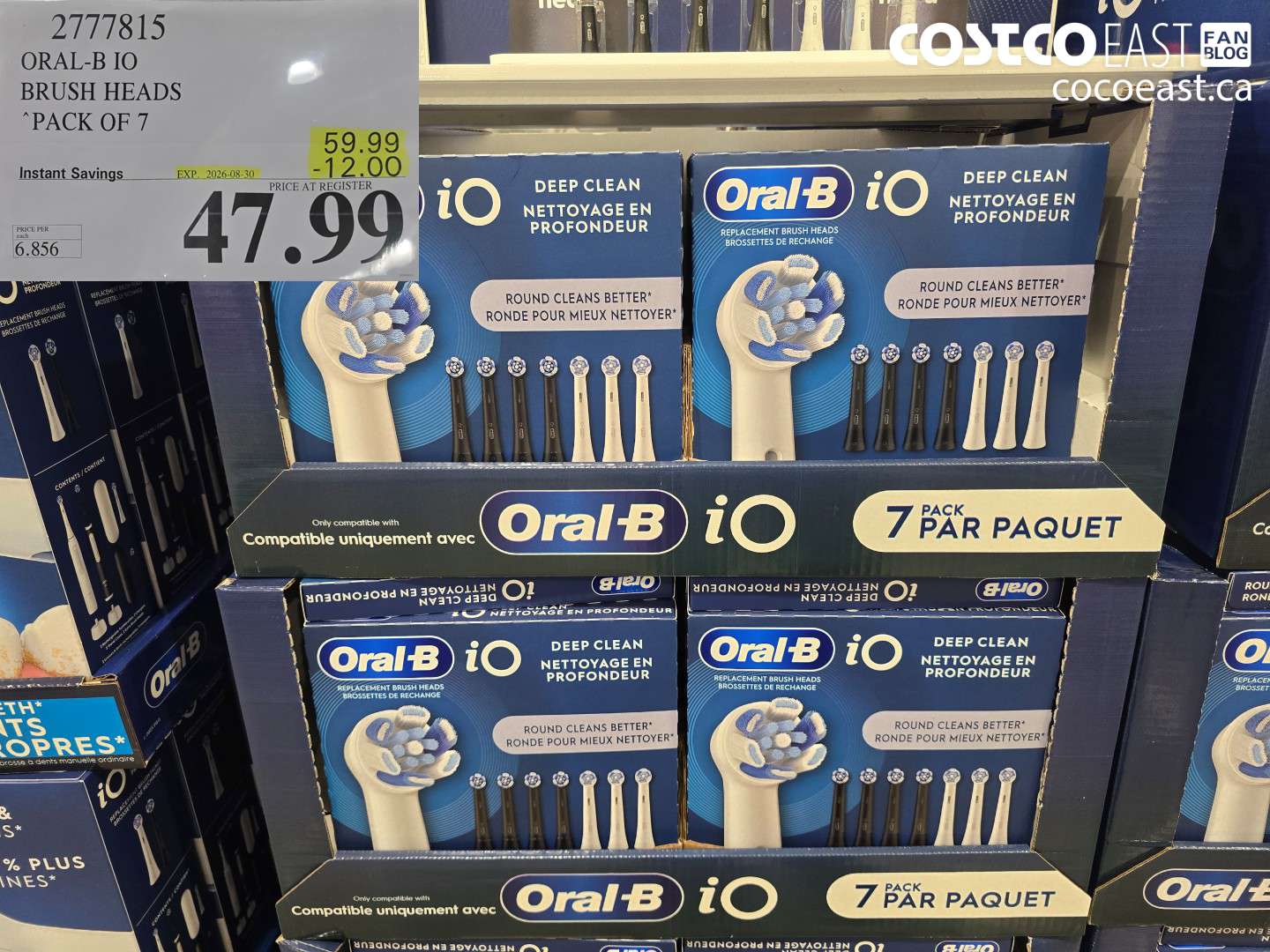 2777815 ORAL-B IO BRUSH HEADS PACK OF 7 ($12.00 INSTANT SAVINGS EXPIRES ON 2026-08-30) $47.99
