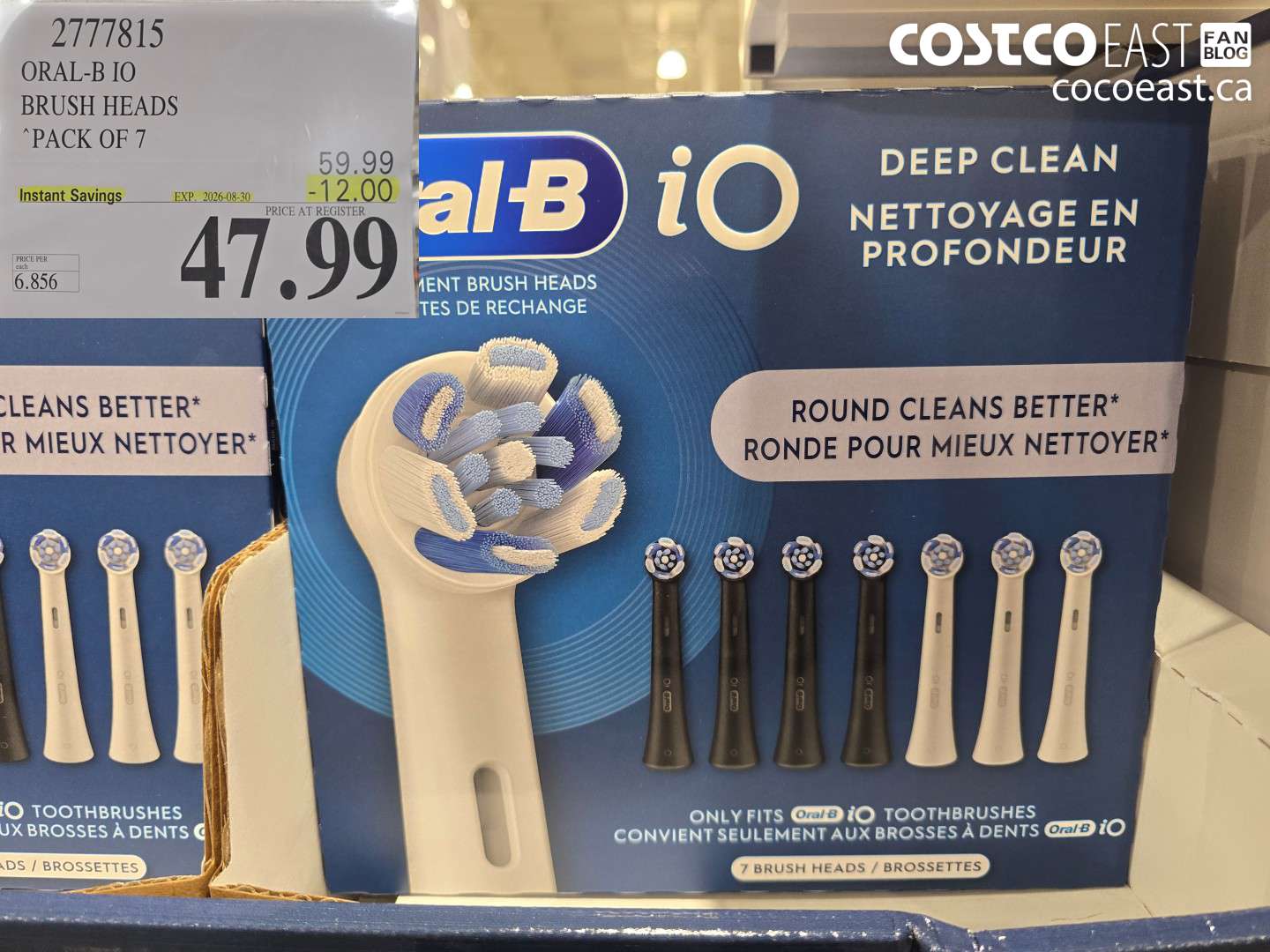 2777815 ORAL-B IO BRUSH HEADS PACK OF 7 ($12.00 INSTANT SAVINGS EXPIRES ON 2026-08-30) $47.99