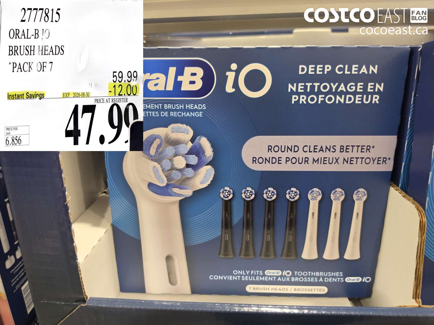 2777815 ORAL-B IO BRUSH HEADS PACK OF 7 ($12.00 INSTANT SAVINGS EXPIRES ON 2026-08-30) $47.99