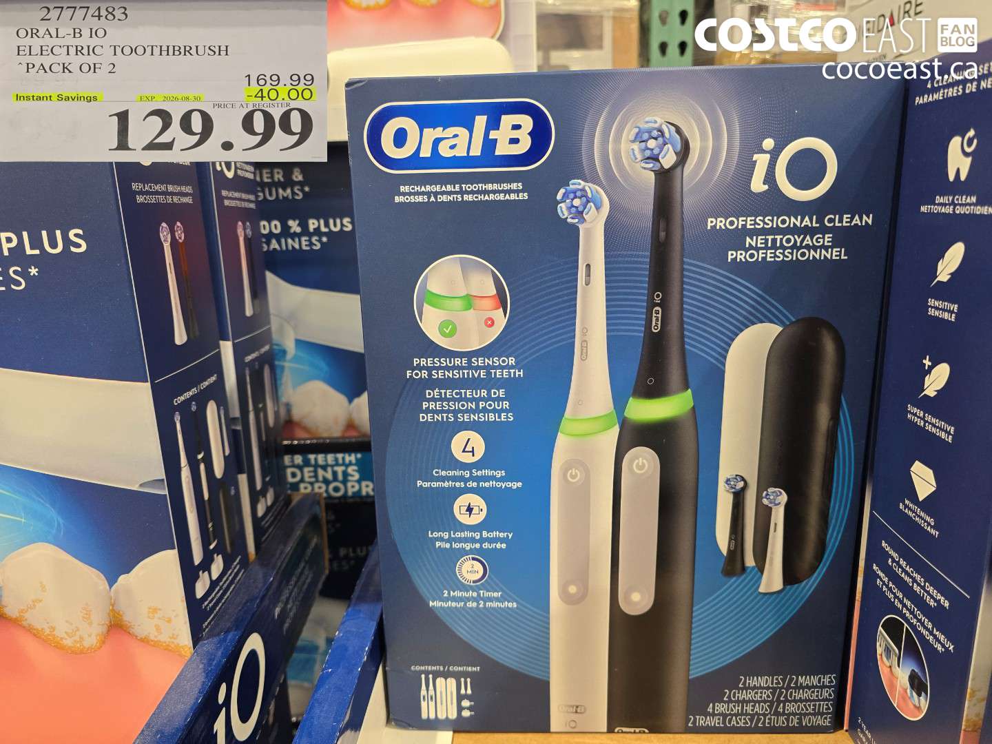 2777483 ORAL-B IO ELECTRIC TOOTHBRUSH PACK OF 2 ($40.00 INSTANT SAVINGS EXPIRES ON 2026-08-30) $129.99