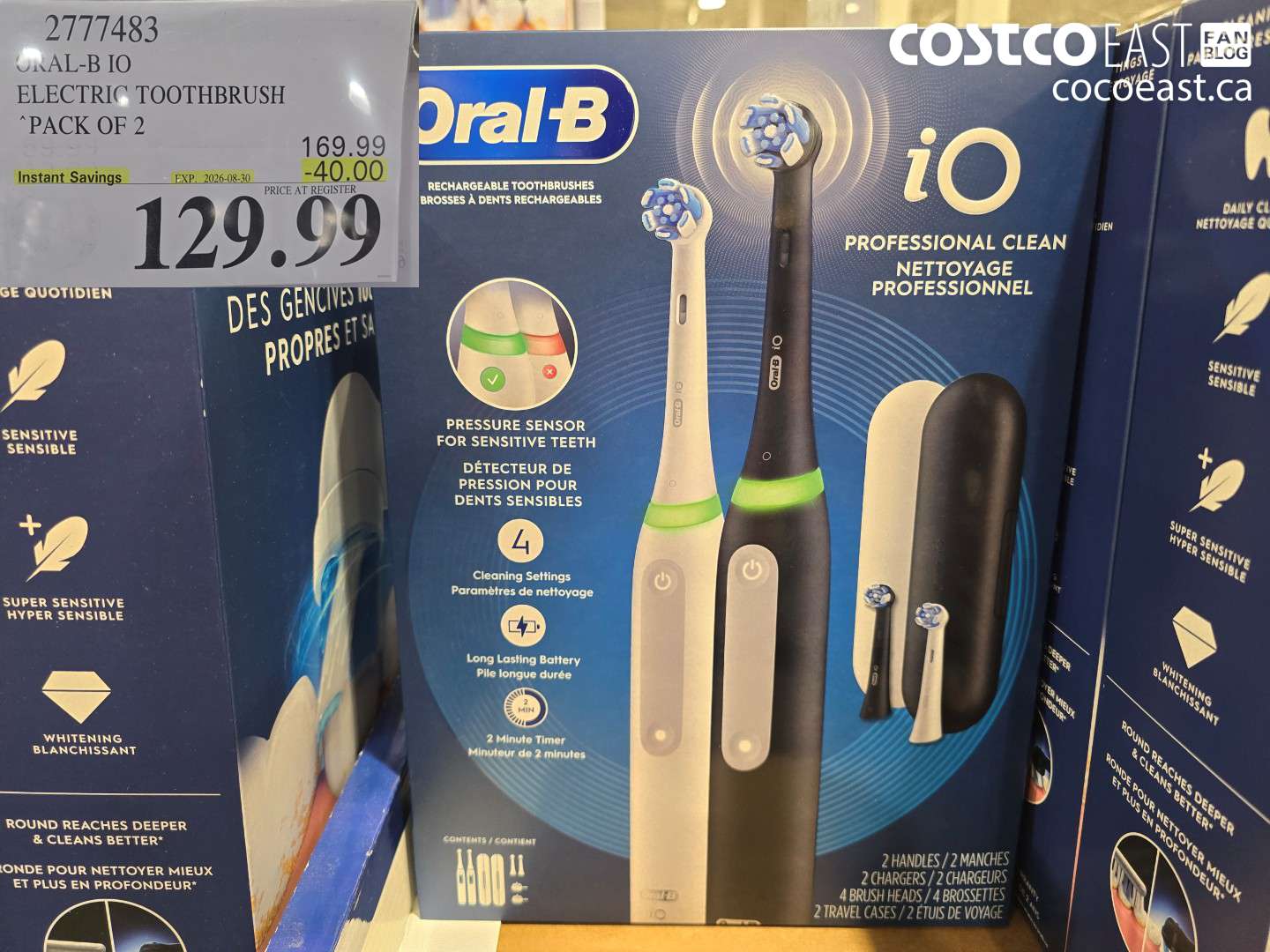 2777483 ORAL-B IO ELECTRIC TOOTHBRUSH PACK OF 2 ($40.00 INSTANT SAVINGS EXPIRES ON 2026-08-30) $129.99