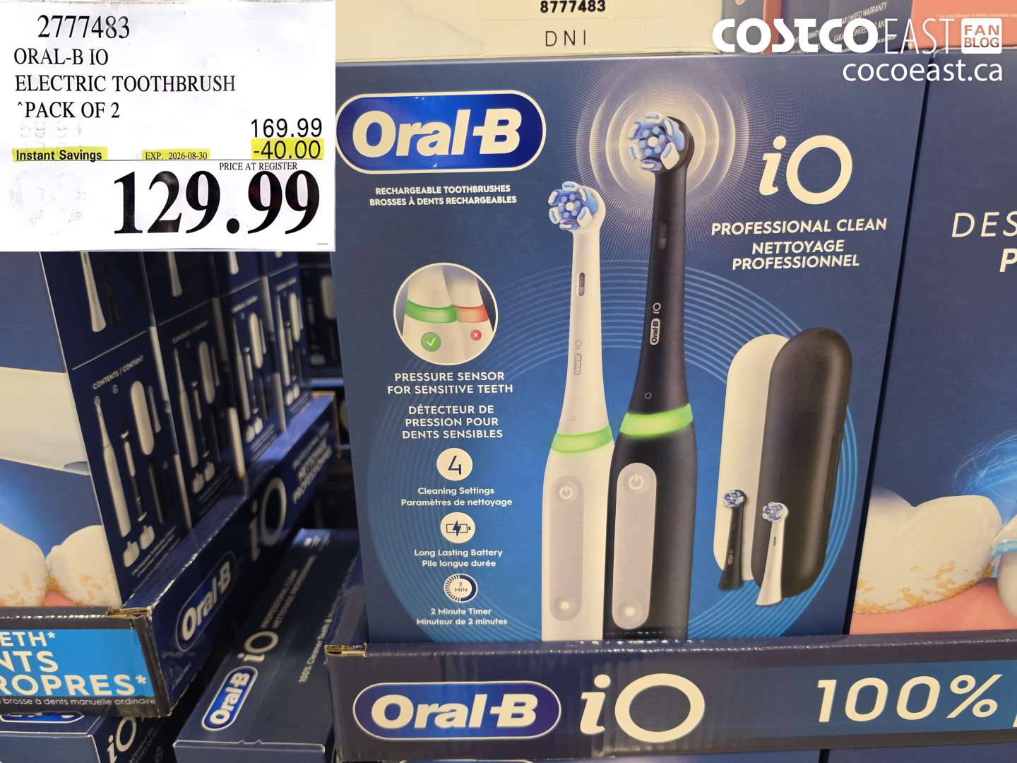 2777483 ORAL-B IO ELECTRIC TOOTHBRUSH PACK OF 2 ($40.00 INSTANT SAVINGS EXPIRES ON 2026-08-30) $129.99