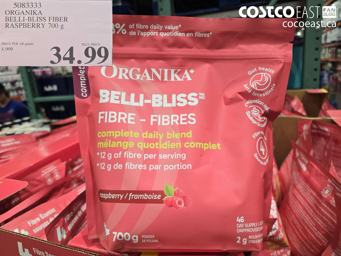 5083333 ORGANIKA BELLI-BLISS FIBER RASPBERRY 700 G $34.99
