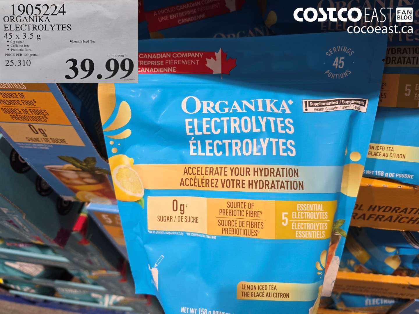 1905224 ORGANIKA ELECTROLYTES 45 X 3.5 G $39.99