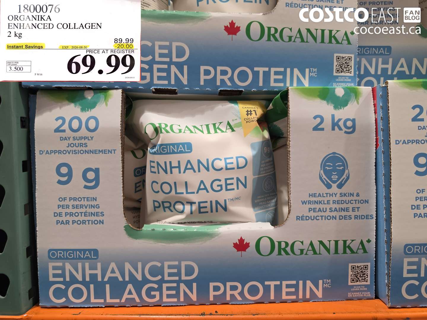 1800076 ORGANIKA ENHANCED COLLAGEN 2 KG ($20.00 INSTANT SAVINGS EXPIRES ON 2026-08-30) $69.99