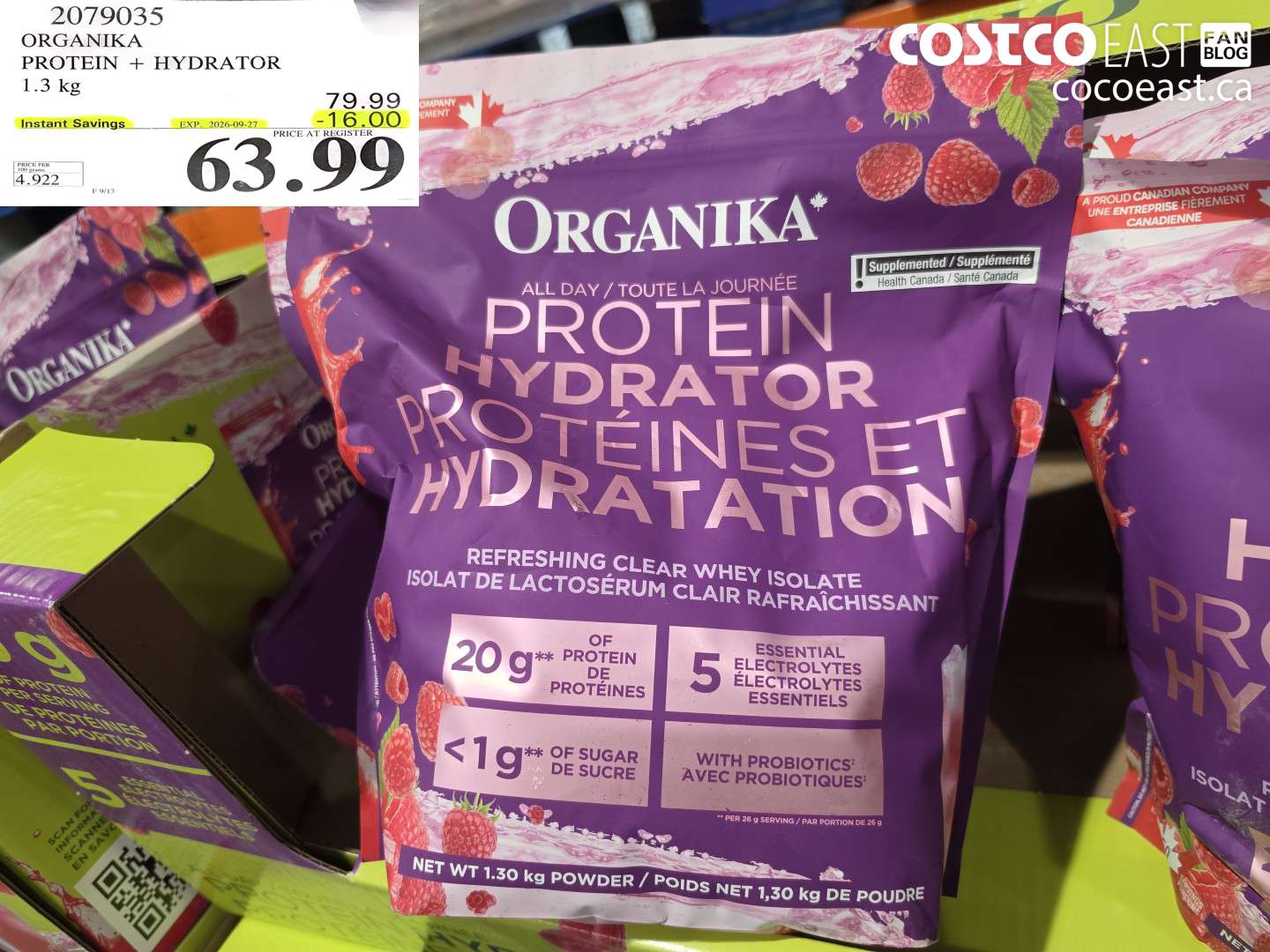 2079035 ORGANIKA PROTEIN + HYDRATOR 1.3 KG ($16.00 INSTANT SAVINGS EXPIRES ON 2026-09-27) $63.99