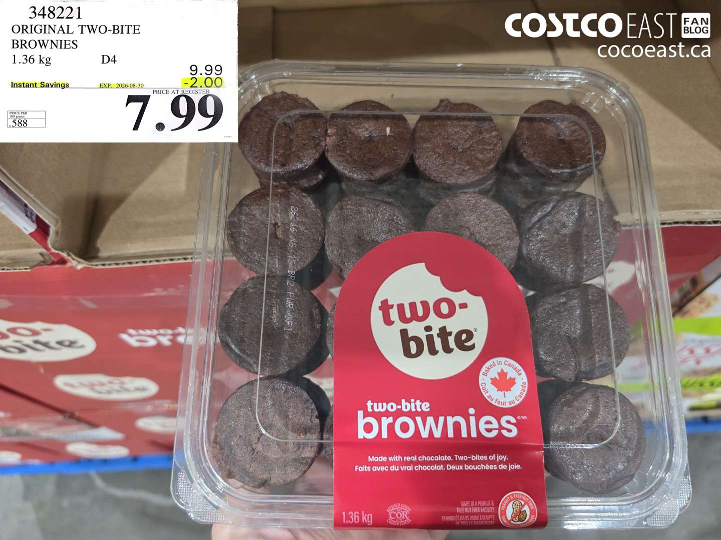 348221 ORIGINAL TWO-BITE BROWNIES 1.36 KG ($2.00 INSTANT SAVINGS EXPIRES ON 2026-08-30) $7.99
