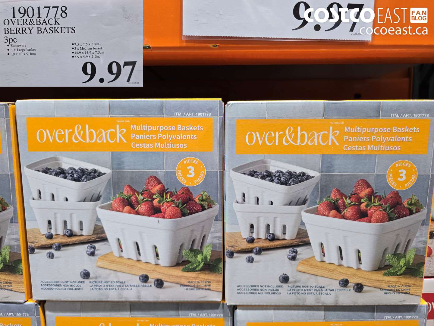 1901778 OVER&BACK BERRY BASKETS 3PC $9.97