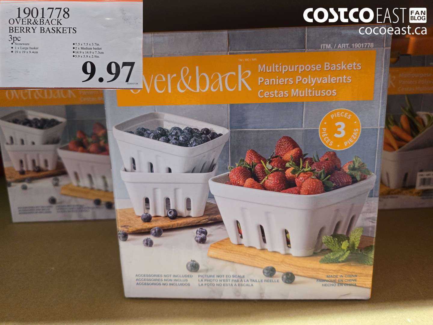 1901778 OVER&BACK BERRY BASKETS 3PC $9.97