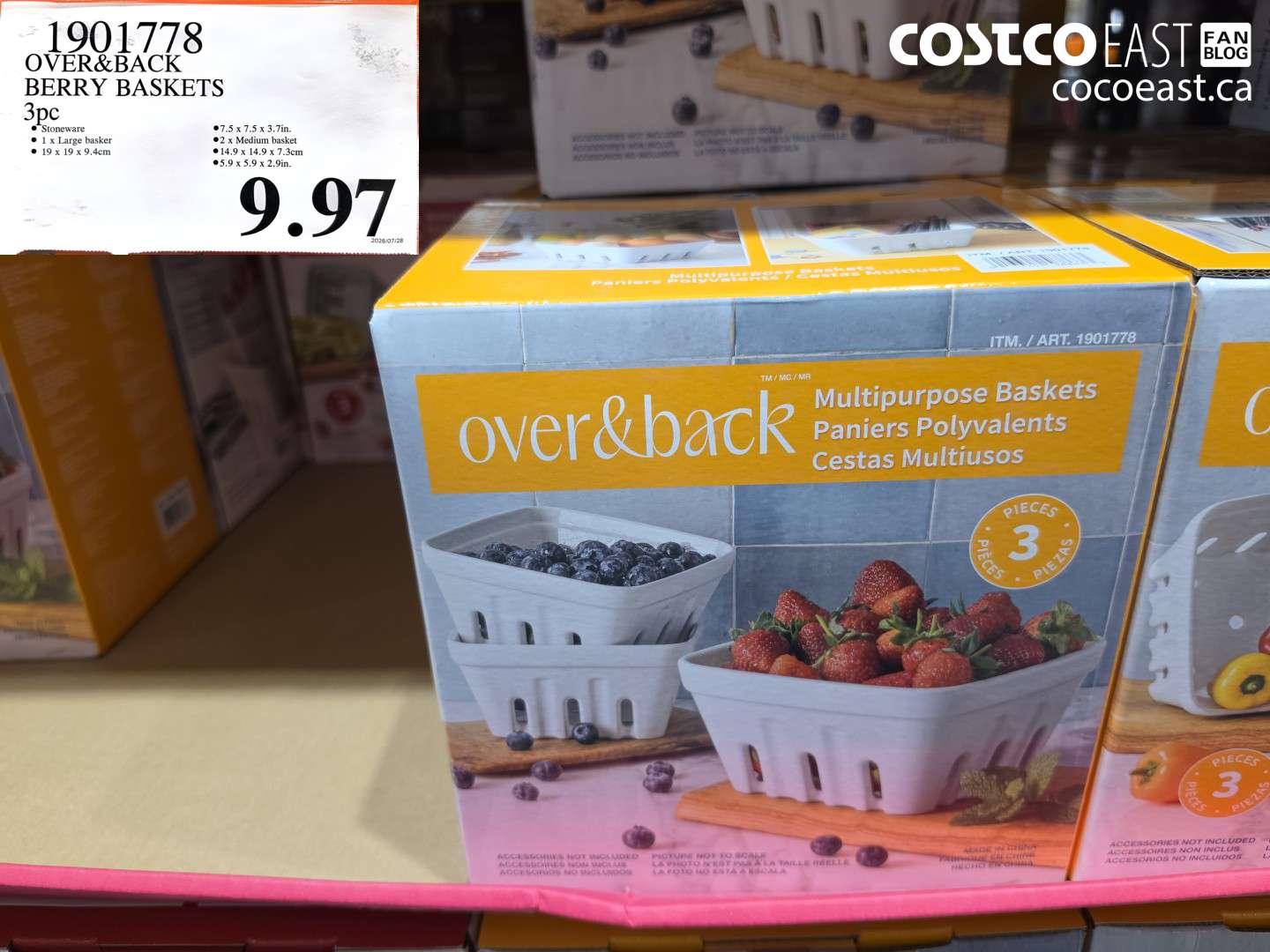 1901778 OVER&BACK BERRY BASKETS 3PC $9.97