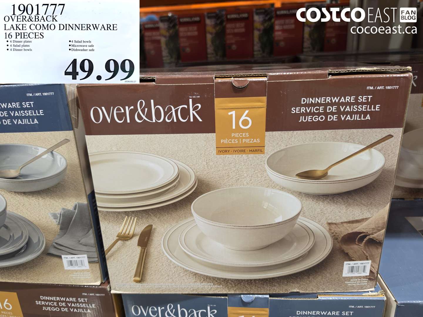 1901777 OVER&BACK LAKE COMO DINNERWARE 16 PIECES $49.99