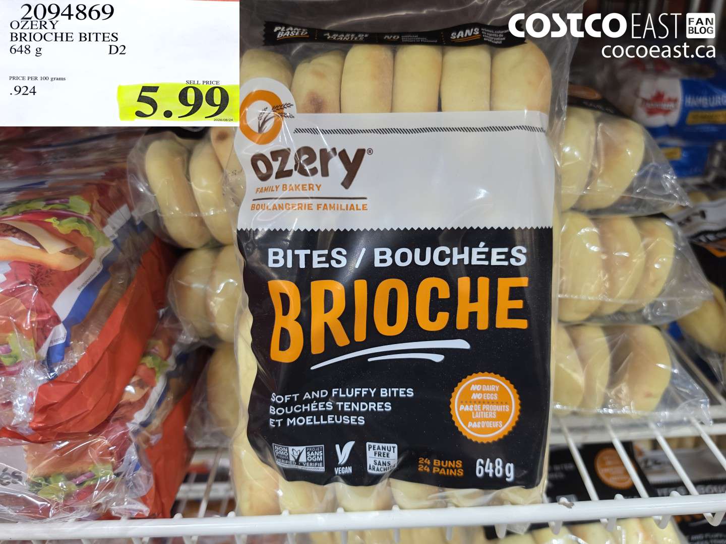 2094869 OZERY BRIOCHE BITES 648 G $5.99