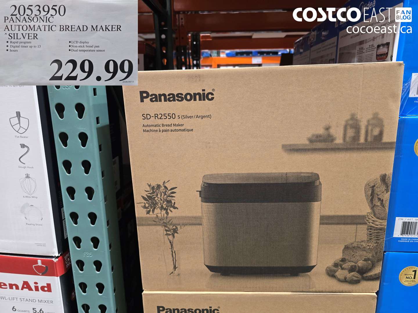 2053950 PANASONIC AUTOMATIC BREAD MAKER SILVER $229.99