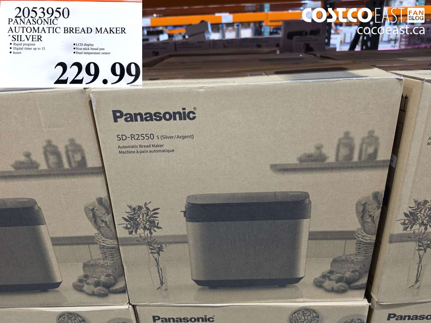 2053950 PANASONIC AUTOMATIC BREAD MAKER SILVER $229.99