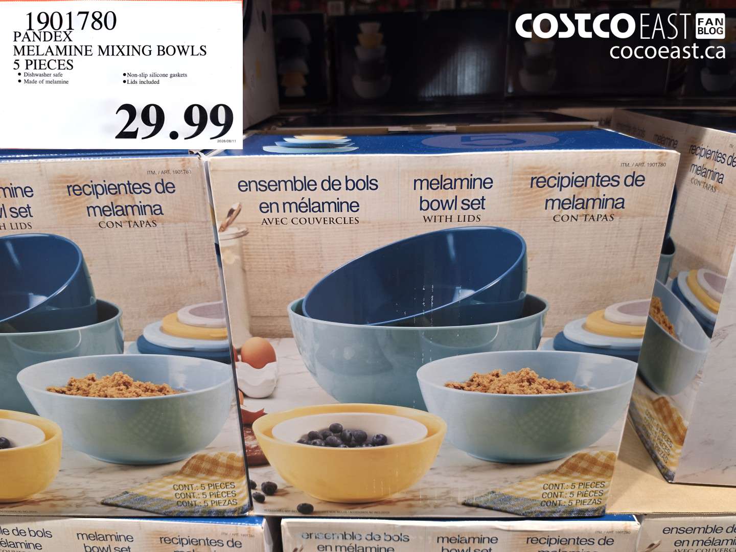 1901780 PANDEX MELAMINE MIXING BOWLS 5 PIECES $29.99