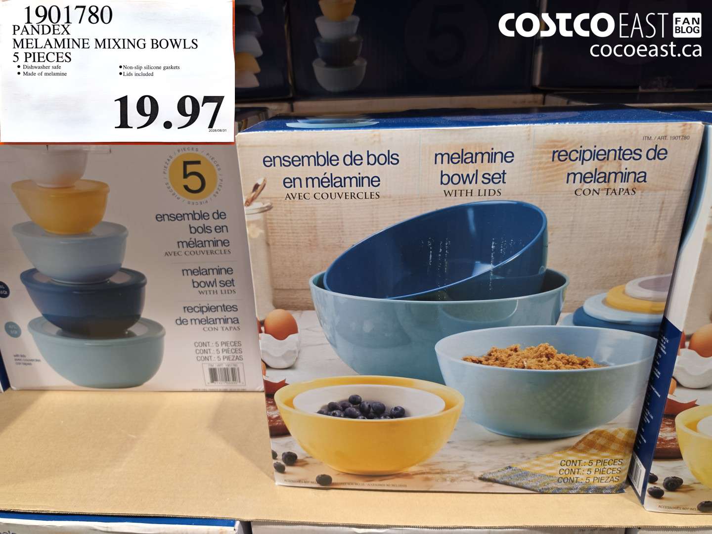 1901780 PANDEX MELAMINE MIXING BOWLS 5 PIECES $19.97