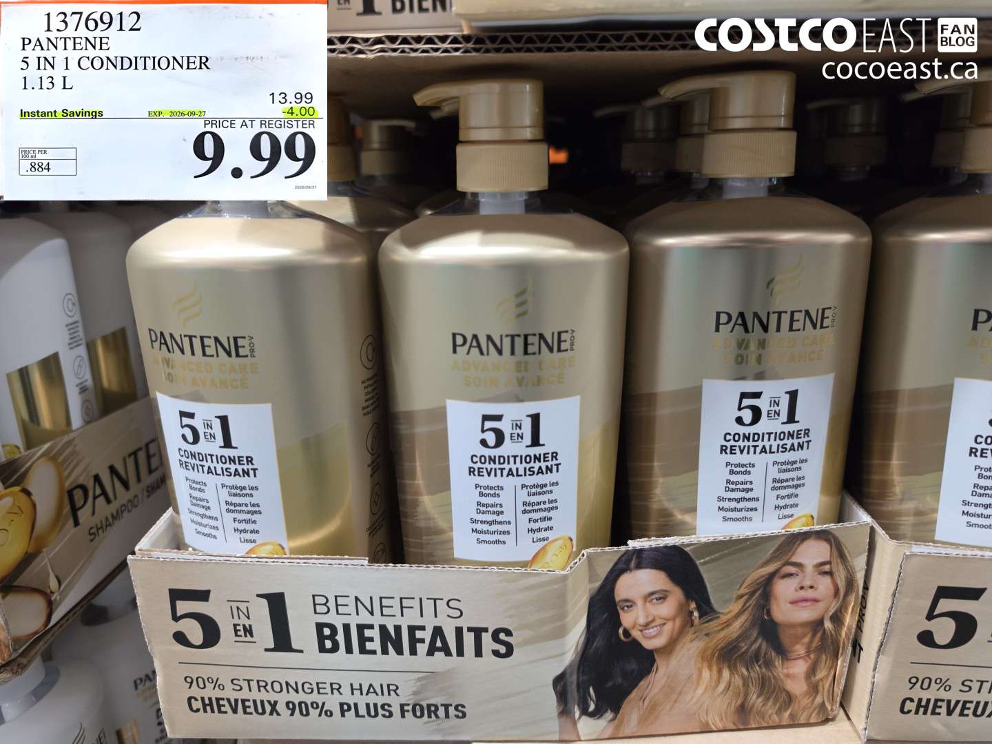 1376912 PANTENE 5 IN 1 CONDITIONER 1.13 L ($4.00 INSTANT SAVINGS EXPIRES ON 2026-09-27) $9.99