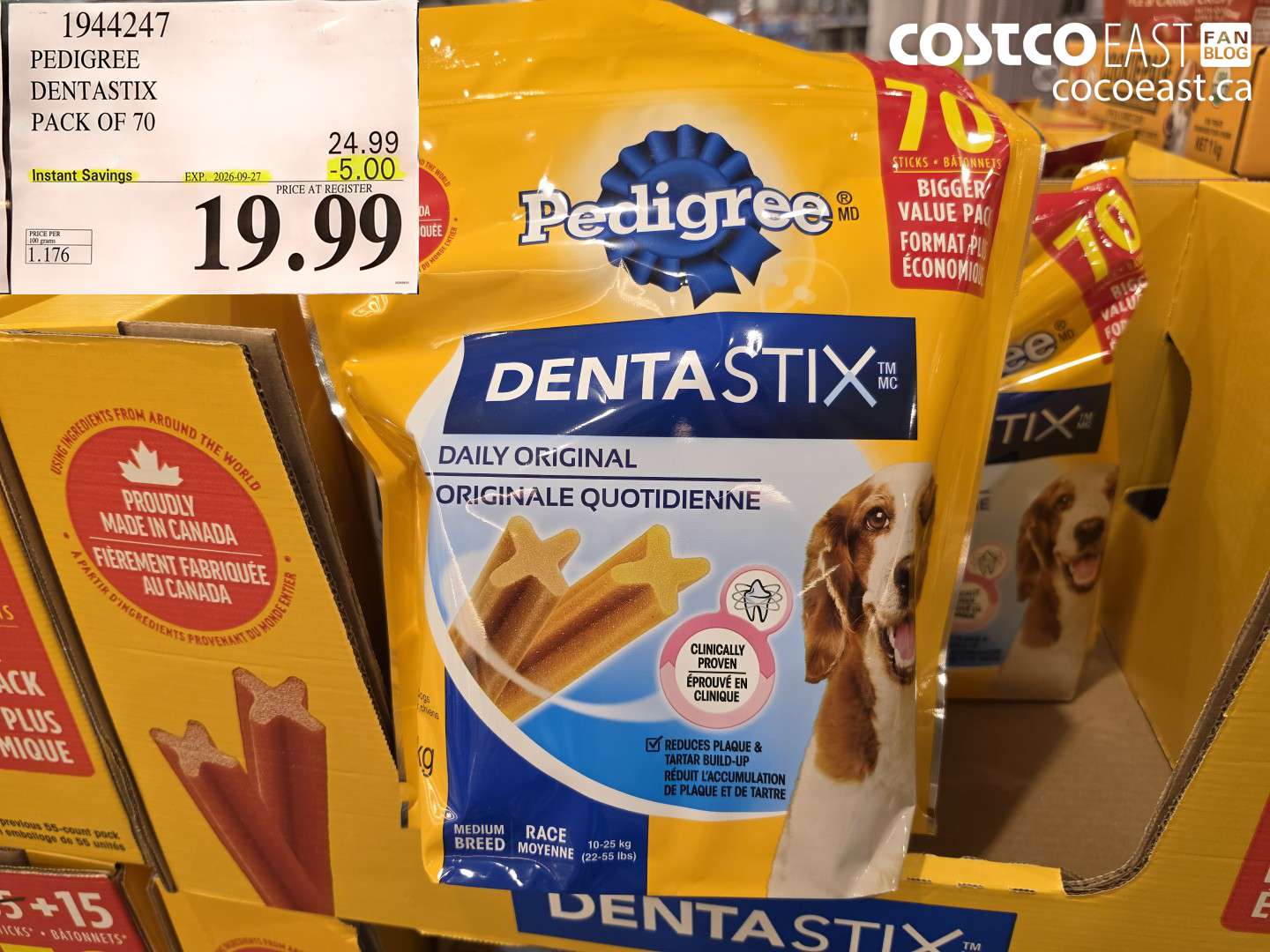 1944247 PEDIGREE DENTASTIX PACK OF 70 ($5.00 INSTANT SAVINGS EXPIRES ON 2026-09-27) $19.99