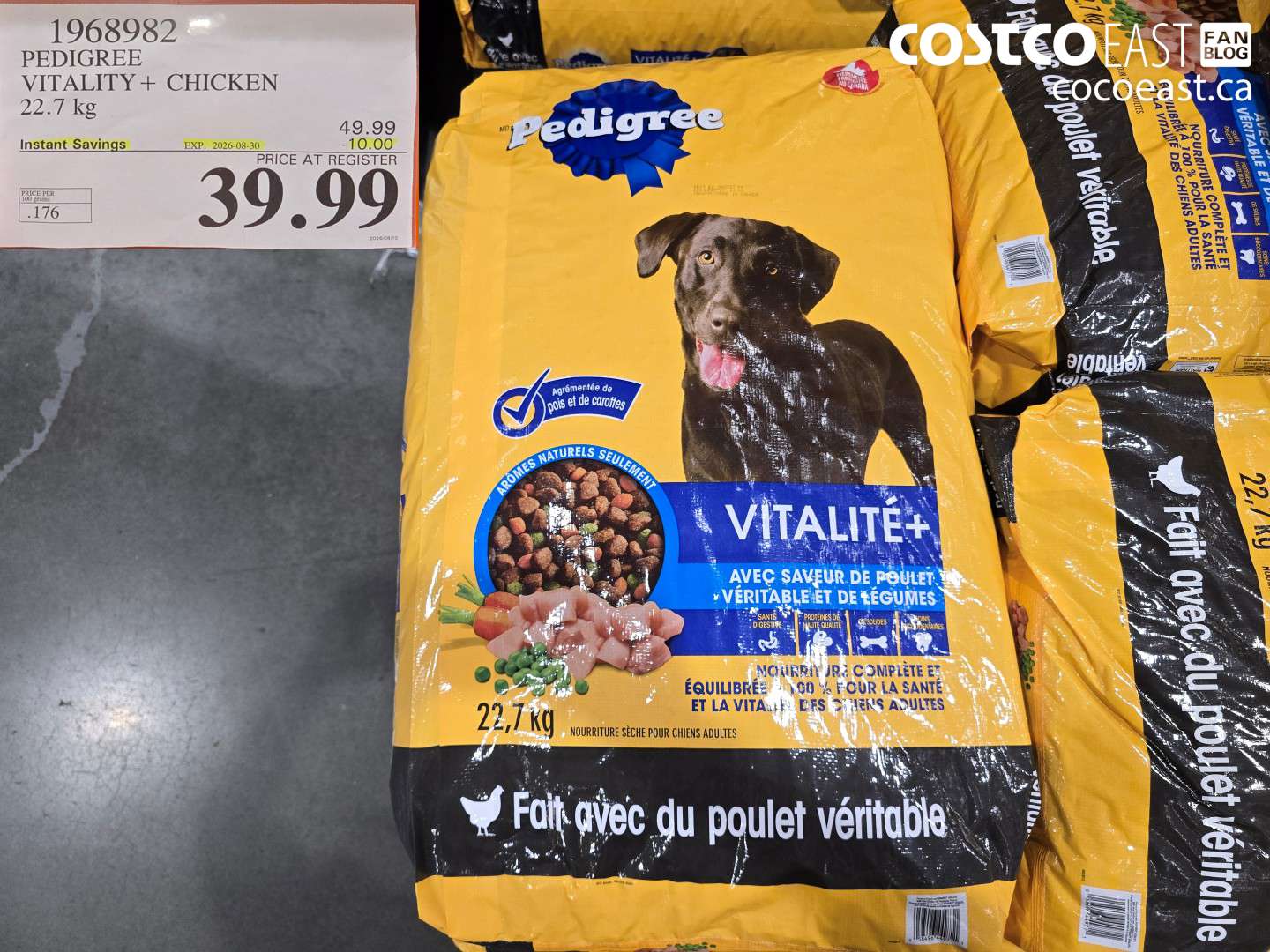 1968982 PEDIGREE VITALITY + CHICKEN 22.7 KG ($10.00 INSTANT SAVINGS EXPIRES ON 2026-08-30) $39.99
