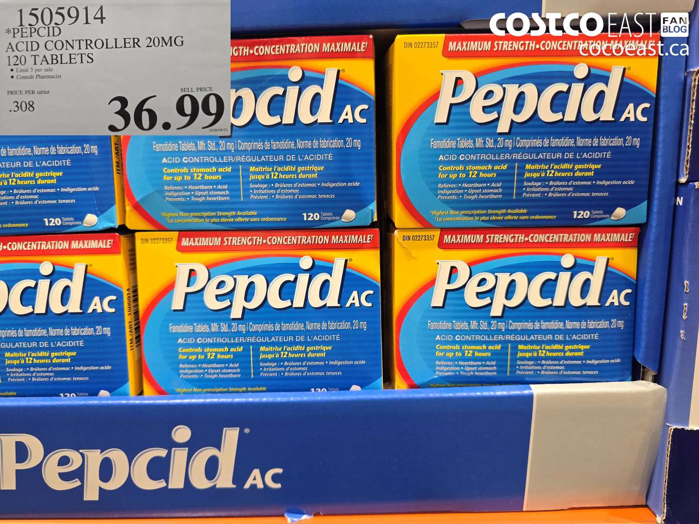 1505914 PEPCID ACID CONTROLLER 20MG 120 TABLETS $36.99