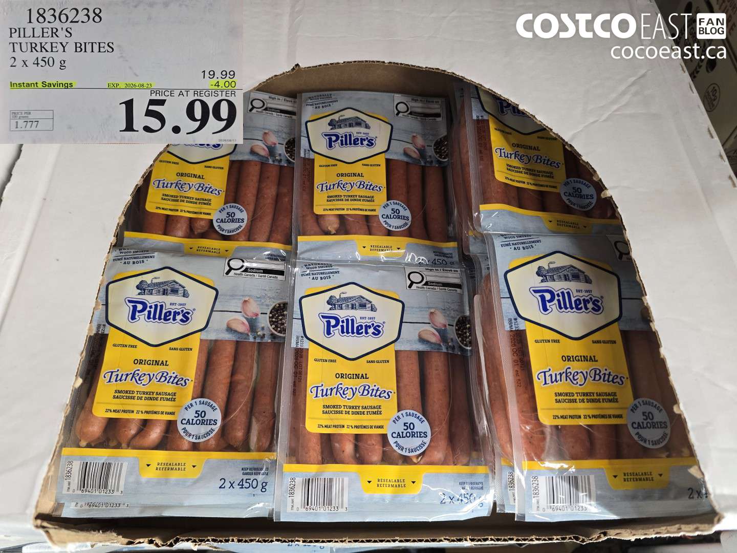 1836238 PILLER'S TURKEY BITES 2 X 450 G ($4.00 INSTANT SAVINGS EXPIRES ON 2026-08-23) $15.99