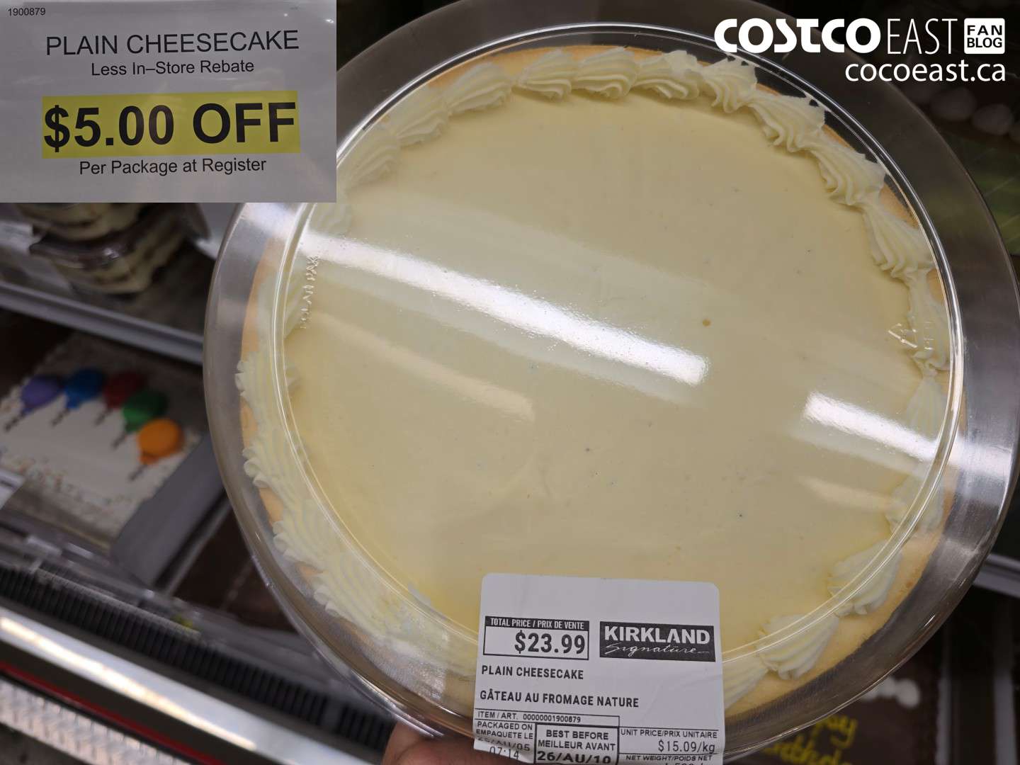 1900879 PLAIN CHEESECAKE ($5.00 INSTANT SAVINGS)