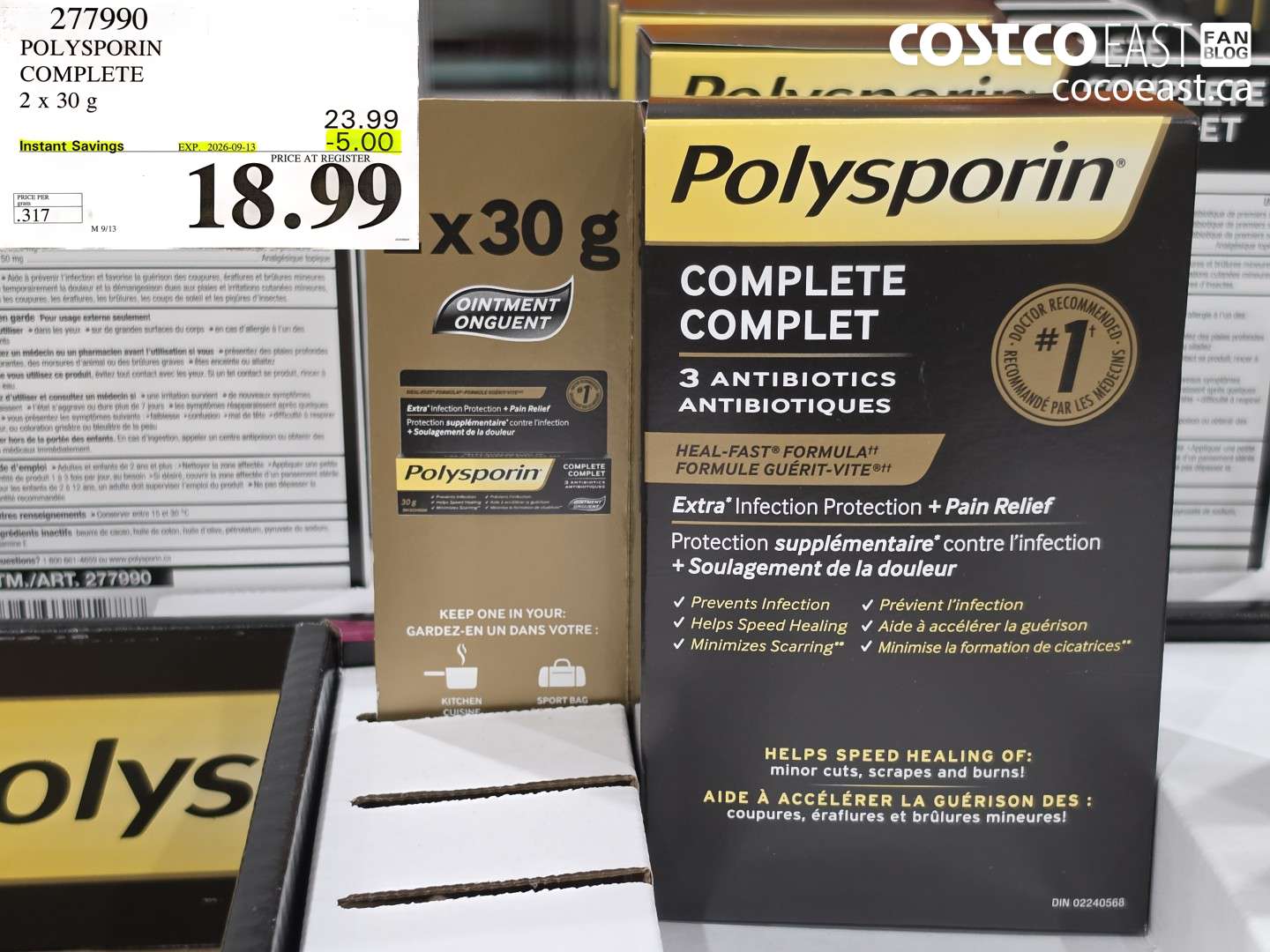 277990 POLYSPORIN COMPLETE 2 X 30 G ($5.00 INSTANT SAVINGS EXPIRES ON 2026-09-13) $18.99