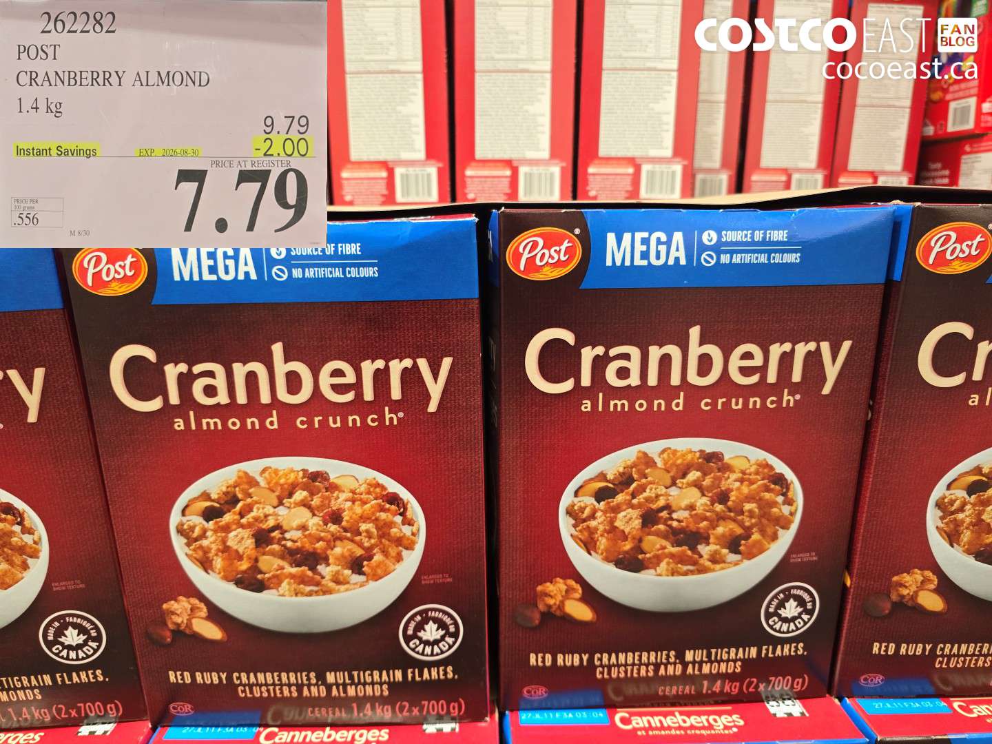 262282 POST CRANBERRY ALMOND 1.4 KG ($2.00 INSTANT SAVINGS EXPIRES ON 2026-08-30) $7.79