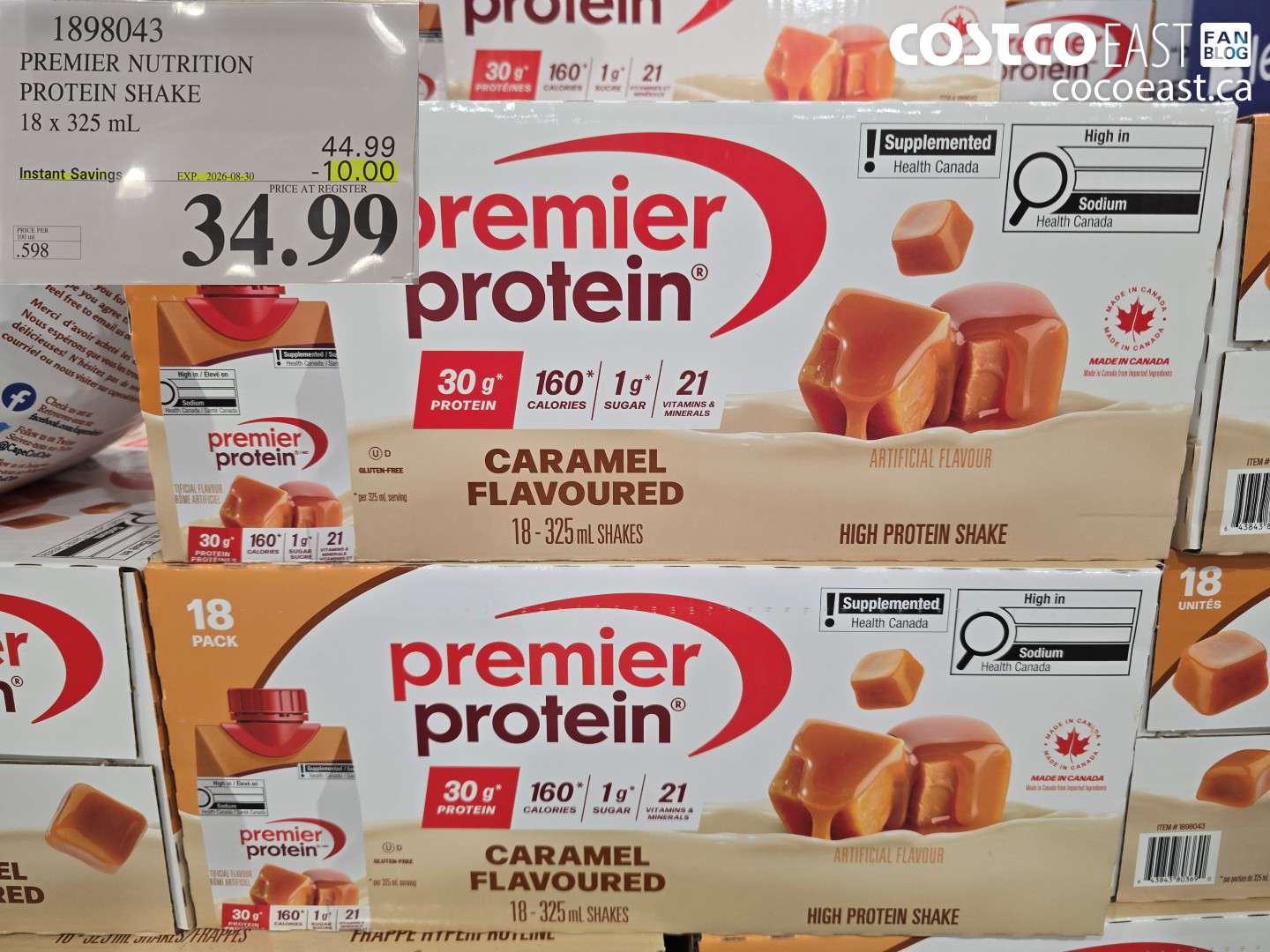 1898043 PREMIER NUTRITION PROTEIN SHAKE 18 X 325 ML ($10.00 INSTANT SAVINGS EXPIRES ON 2026-08-30) $34.99