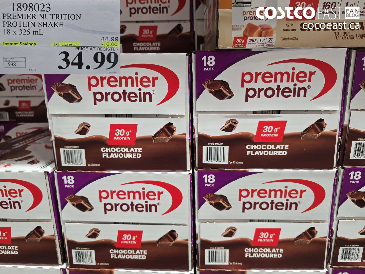 1898023 PREMIER NUTRITION PROTEIN SHAKE 18 X 325 ML ($10.00 INSTANT SAVINGS EXPIRES ON 2026-08-30) $34.99