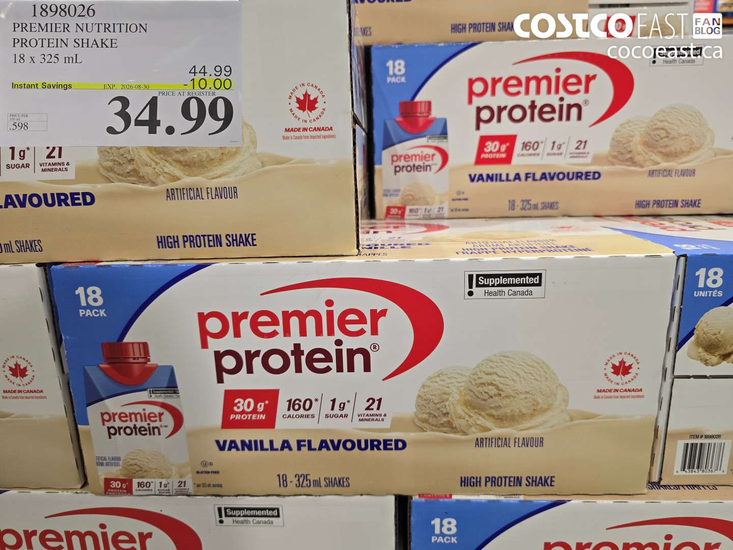 1898026 PREMIER NUTRITION PROTEIN SHAKE 18 X 325 ML ($10.00 INSTANT SAVINGS EXPIRES ON 2026-08-30) $34.99