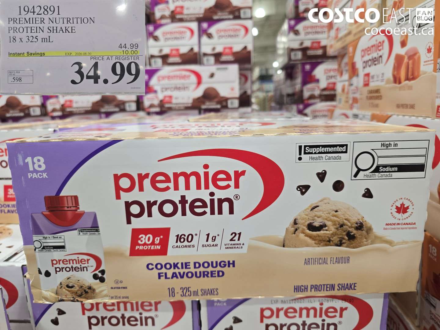1942891 PREMIER NUTRITION PROTEIN SHAKE 18 X 325 ML ($10.00 INSTANT SAVINGS EXPIRES ON 2026-08-30) $34.99