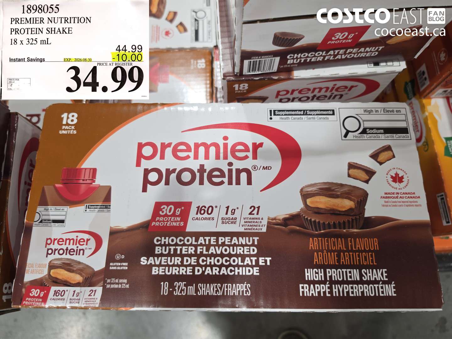 1898055 PREMIER NUTRITION PROTEIN SHAKE 18 X 325 ML ($10.00 INSTANT SAVINGS EXPIRES ON 2026-08-30) $34.99