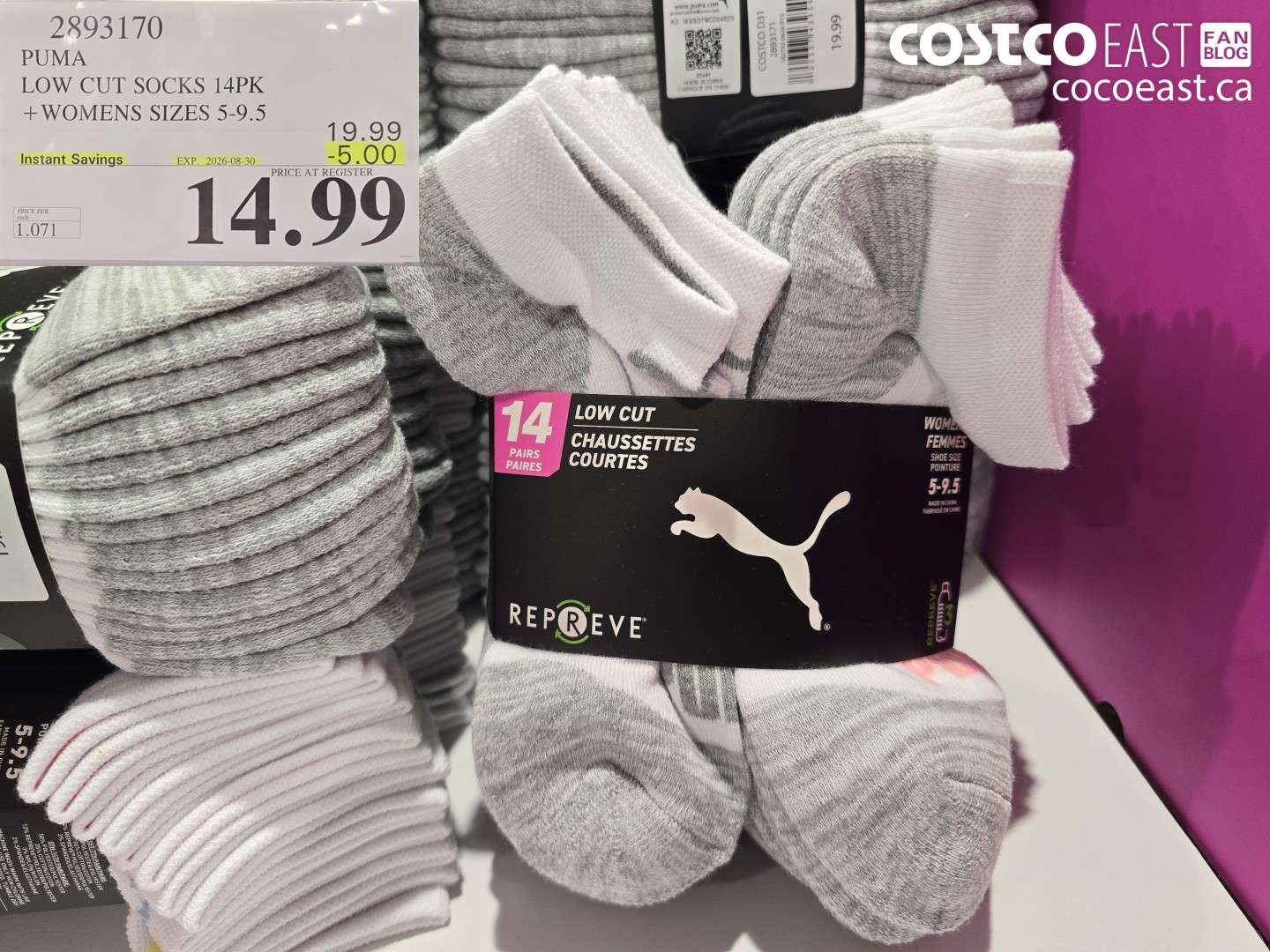 2893170 PUMA LOW CUT SOCKS 14PK + WOMENS SIZES 5-9.5 ($5.00 INSTANT SAVINGS EXPIRES ON 2026-08-30) $14.99