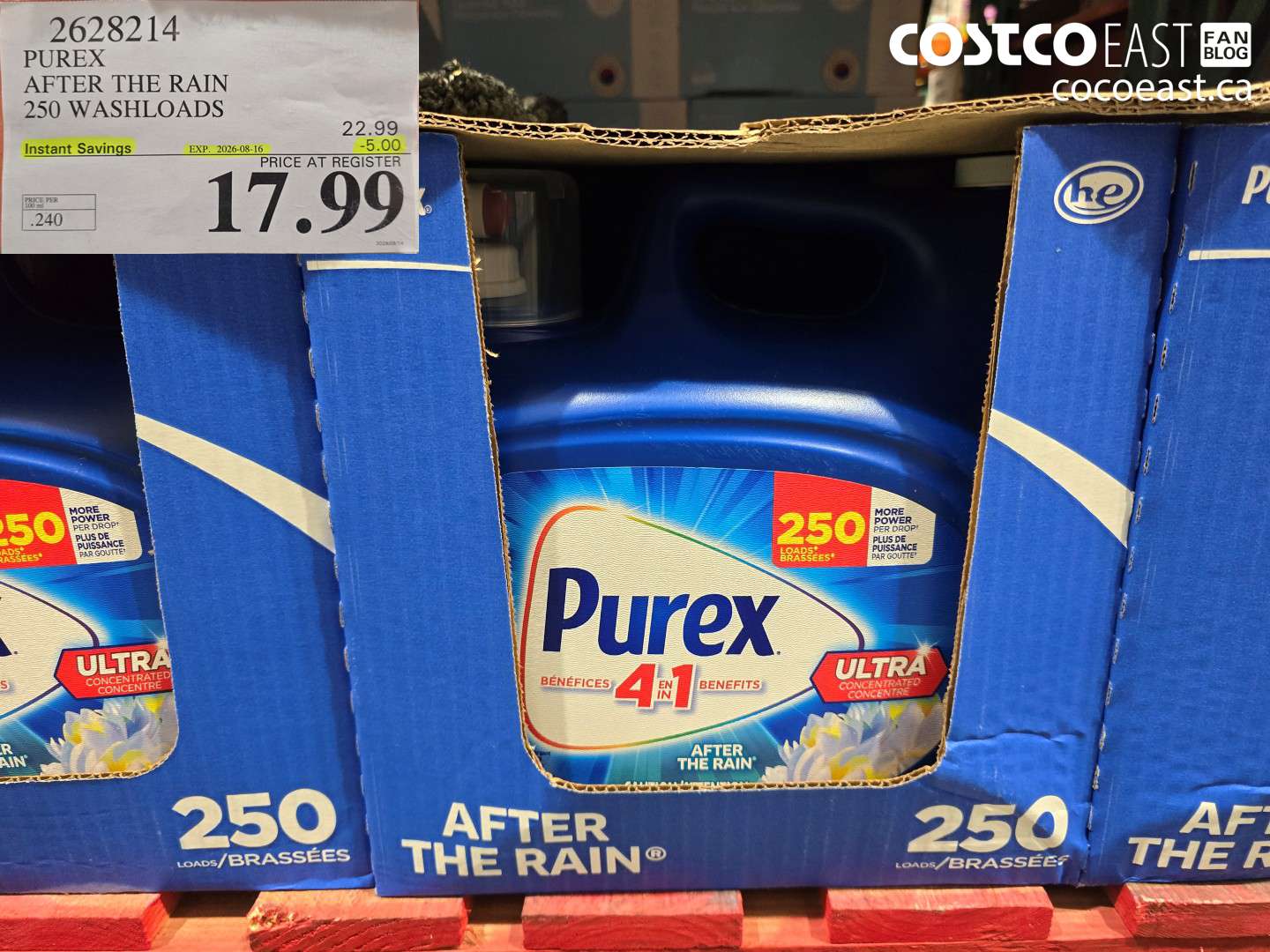 2628214 PUREX AFTER THE RAIN 250 WASHLOADS ($5.00 INSTANT SAVINGS EXPIRES ON 2026-08-16) $17.99