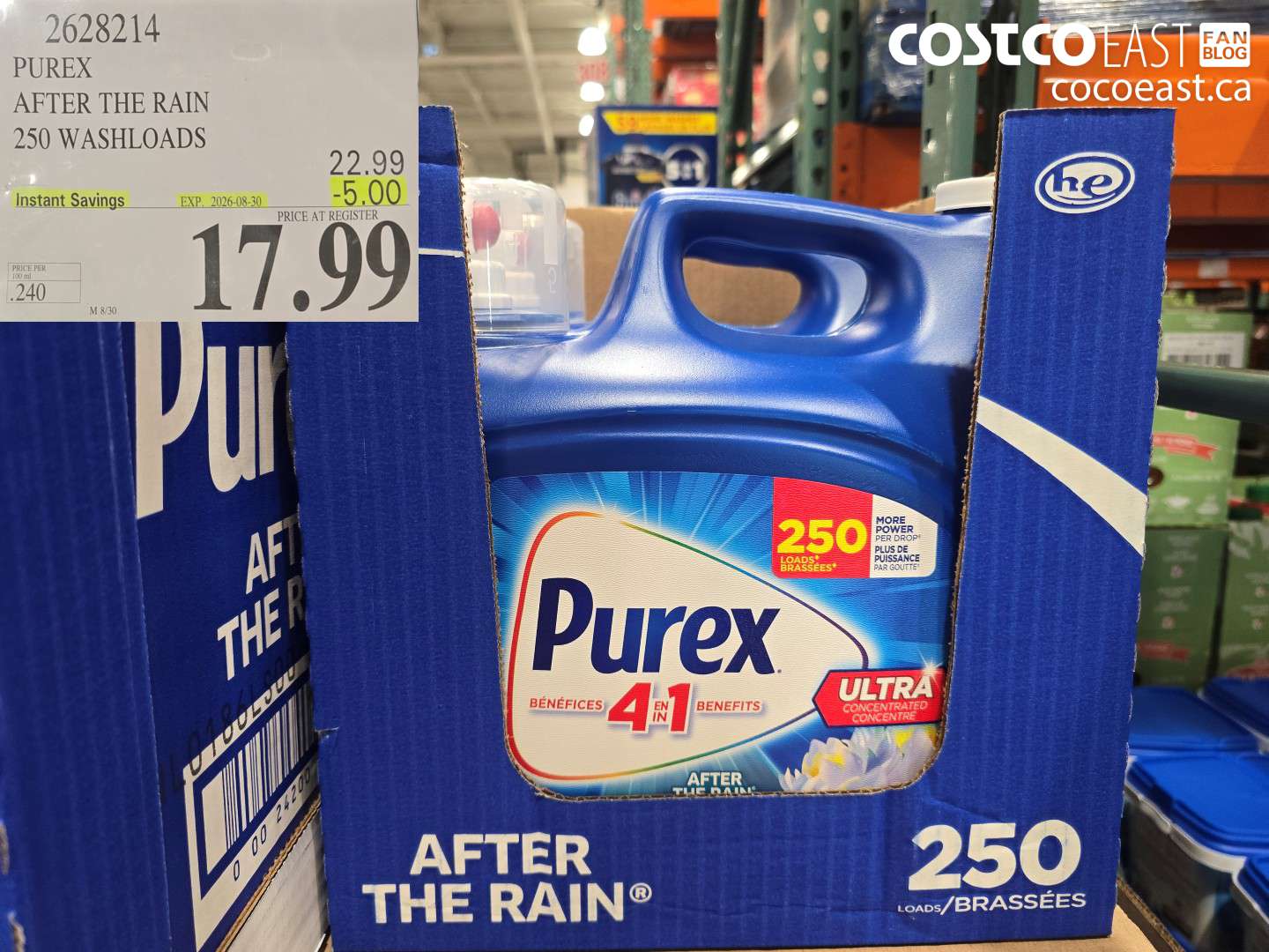 2628214 PUREX AFTER THE RAIN 250 WASHLOADS ($5.00 INSTANT SAVINGS EXPIRES ON 2026-08-30) $17.99