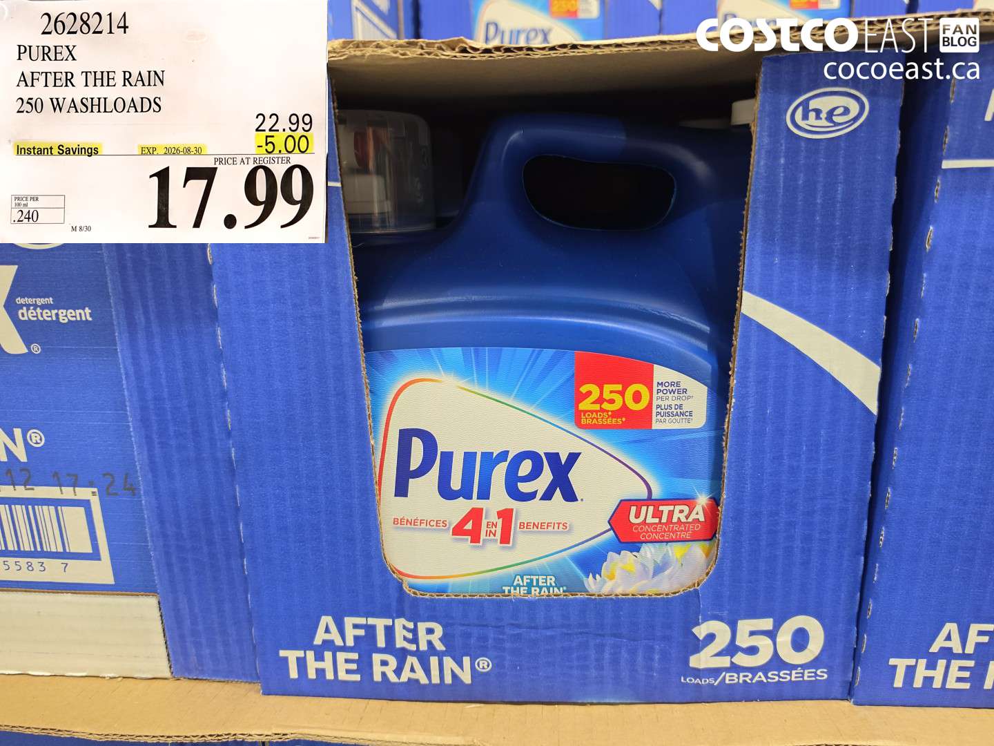 2628214 PUREX AFTER THE RAIN 250 WASHLOADS ($5.00 INSTANT SAVINGS EXPIRES ON 2026-08-30) $17.99
