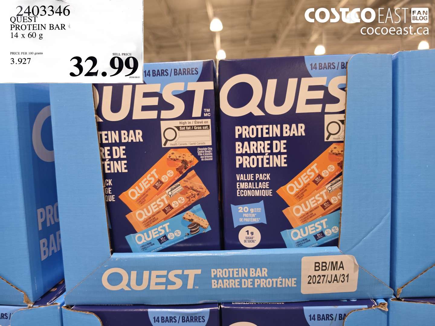 2403346 QUEST PROTEIN BAR 14 X 60 G $32.99
