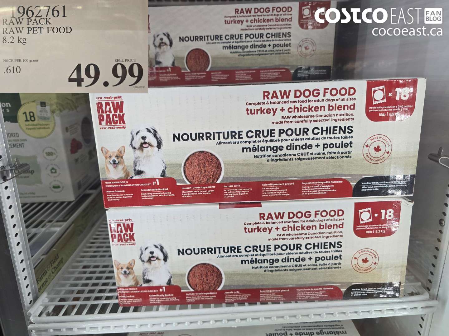 1962761 RAW PACK RAW PET FOOD 8.2 KG $49.99