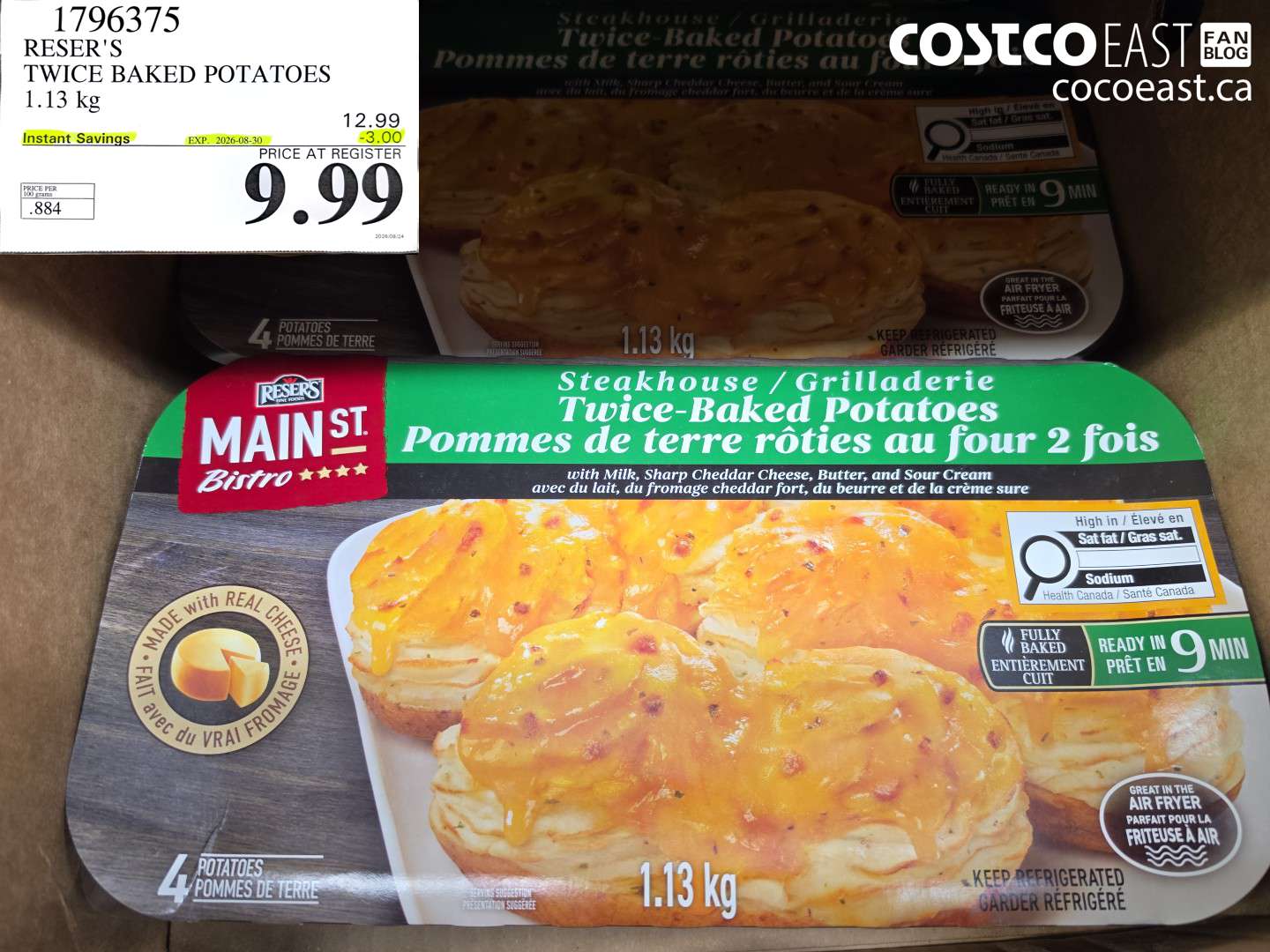 1796375 RESER'S TWICE BAKED POTATOES 1.13 KG ($3.00 INSTANT SAVINGS EXPIRES ON 2026-08-30) $9.99