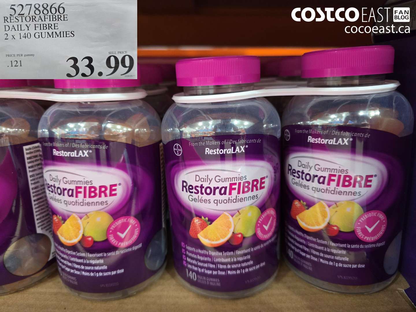 5278866 RESTORAFIBRE DAILY FIBRE 2 X 140 GUMMIES $33.99
