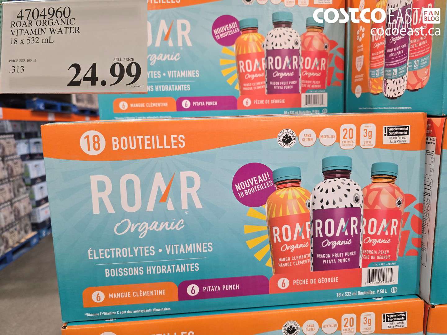 4704960 ROAR ORGANIC VITAMIN WATER 18 X 532 ML $24.99