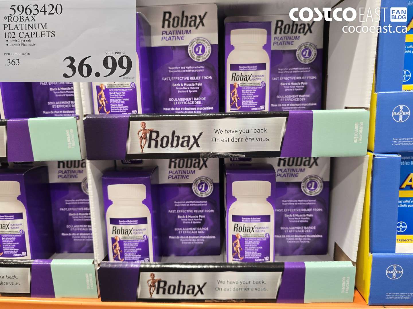 5963420 ROBAX PLATINUM 102 CAPLETS $36.99