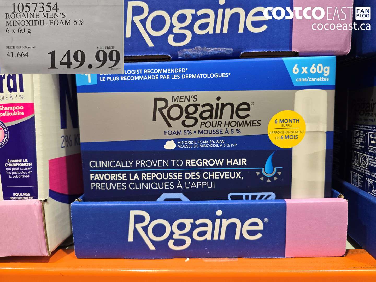 1057354 ROGAINE MEN'S MINOXIDIL FOAM 5% 6 X 60 G $149.99