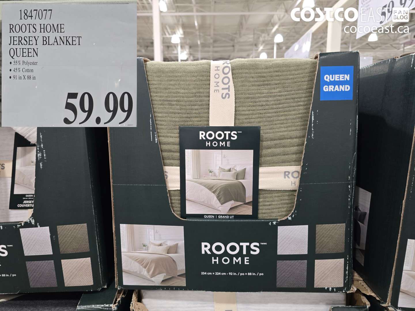 1847077 ROOTS HOME JERSEY BLANKET QUEEN $59.99