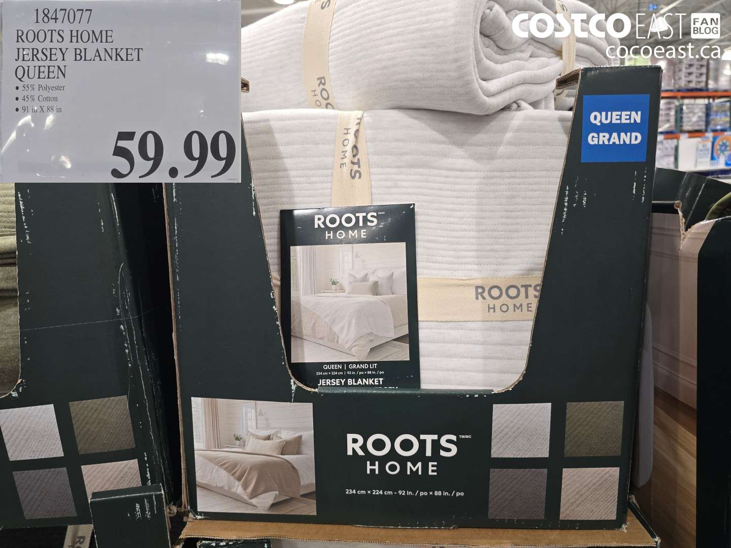 1847077 ROOTS HOME JERSEY BLANKET QUEEN $59.99