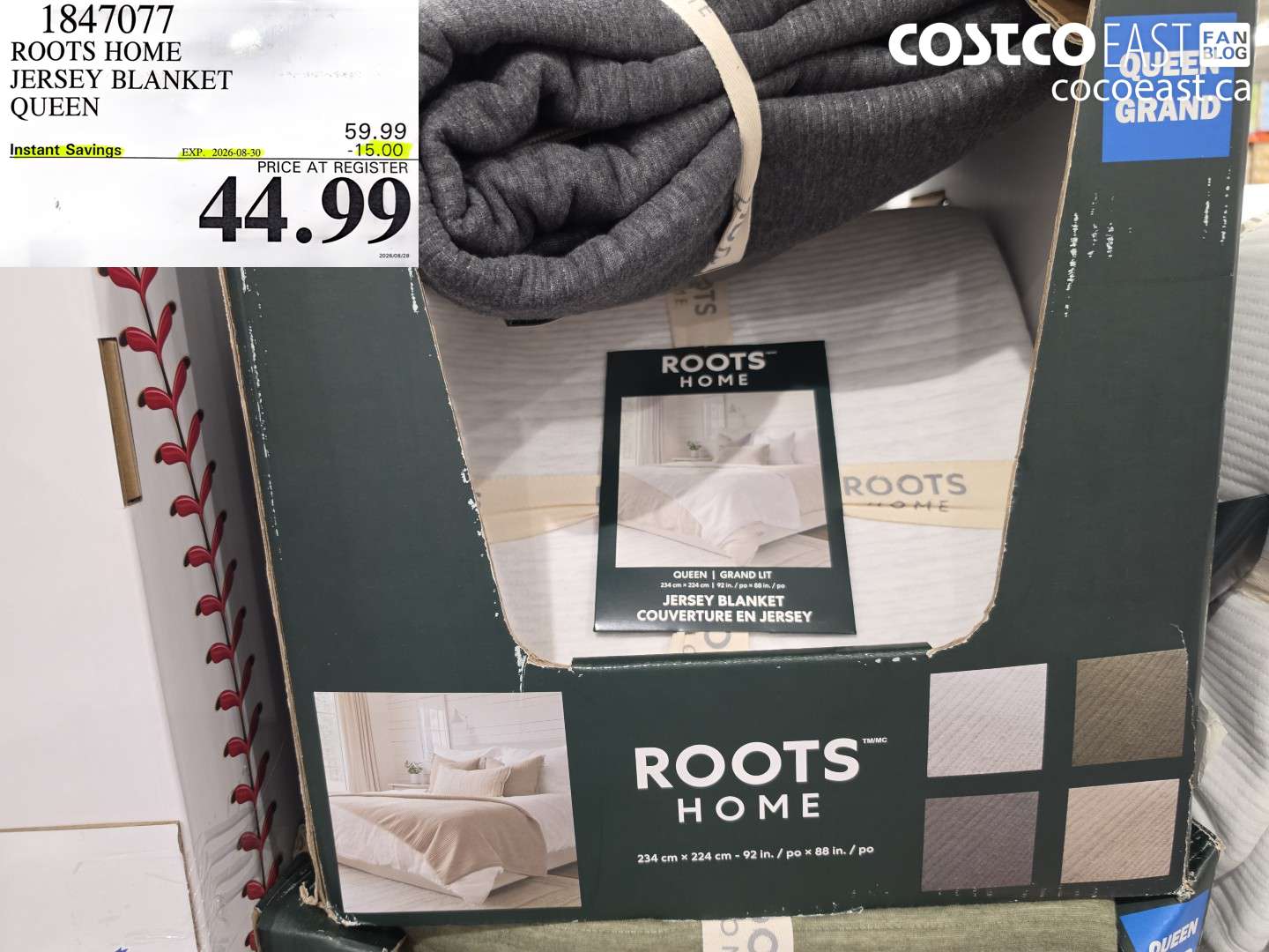 1847077 ROOTS HOME JERSEY BLANKET QUEEN ($15.00 INSTANT SAVINGS EXPIRES ON 2026-08-30) $44.99