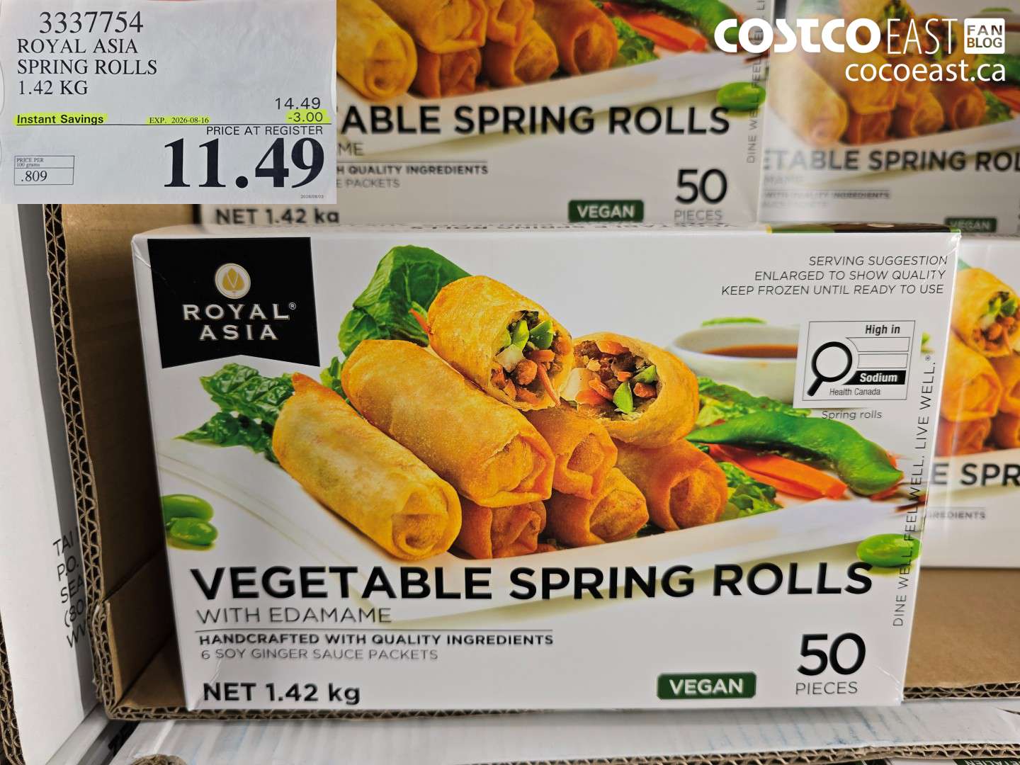 3337754 ROYAL ASIA SPRING ROLLS 1.42 KG ($3.00 INSTANT SAVINGS EXPIRES ON 2026-08-16) $11.49