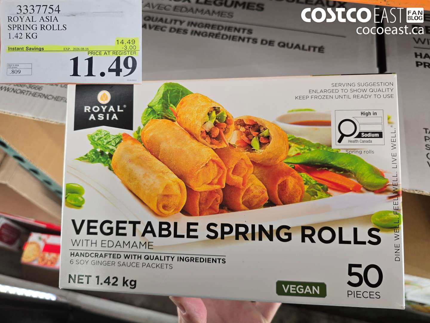 3337754 ROYAL ASIA SPRING ROLLS 1.42 KG ($3.00 INSTANT SAVINGS EXPIRES ON 2026-08-16) $11.49